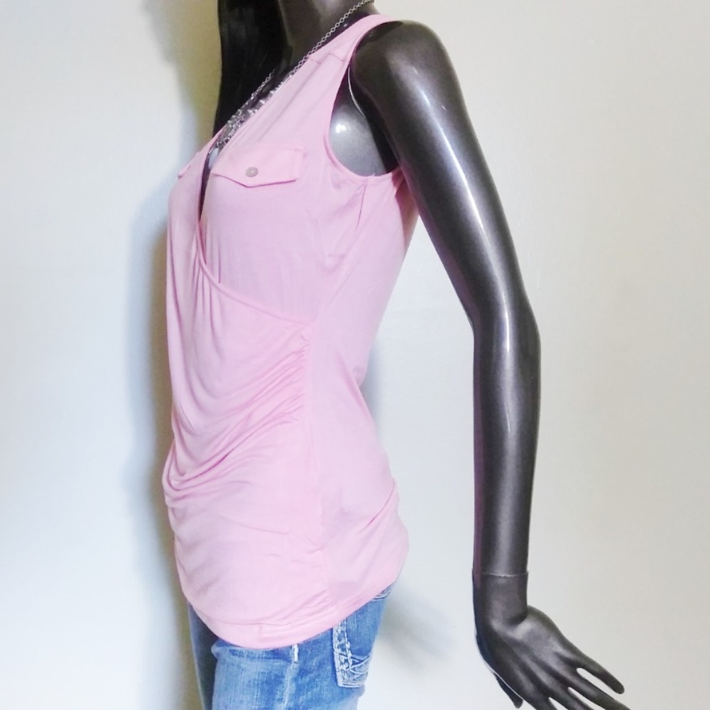 Pink S-Line Faux Wrap Top - Picture 2 of 5